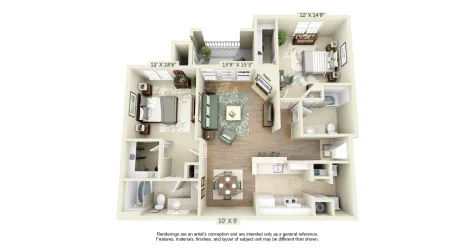 Ariana Cypress Estates Houston Apartment Floor Plan 5