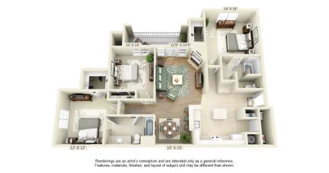 Ariana Cypress Estates Houston Apartment Floor Plan 7