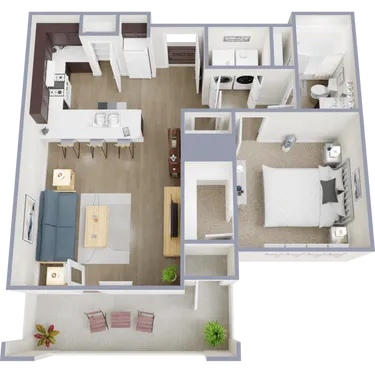 Avenue on 34th Houston Apartment Floor Plan 1