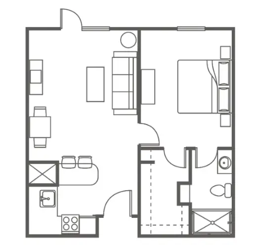 Carriage Inn Conroe Houston Apartment Floor Plan 2