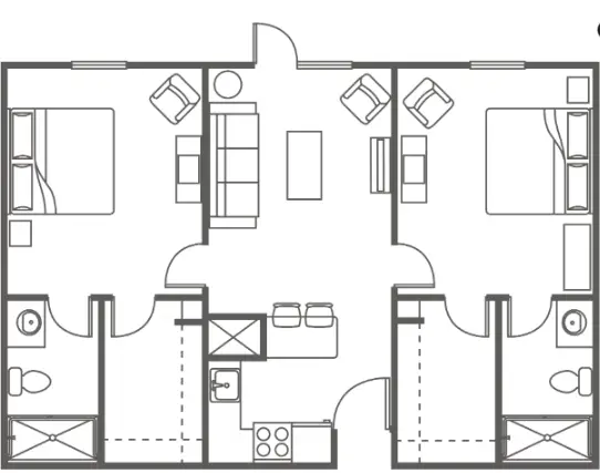 Carriage Inn Conroe Houston Apartment Floor Plan 3