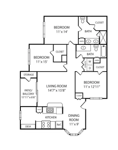 Coles Crossing Apartments Cypress Houston Apartments Floor Plan 11