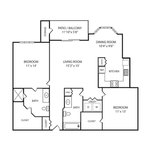 Coles Crossing Apartments Cypress Houston Apartments Floor Plan 7