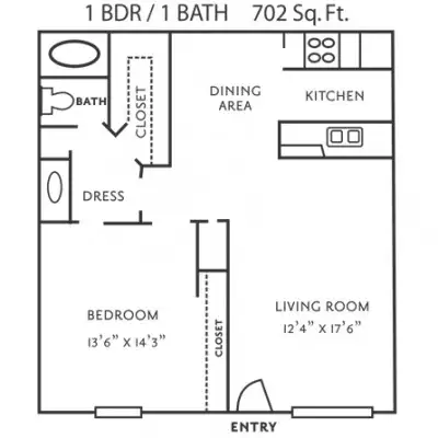 Creekwood Apartments Floorplan 1