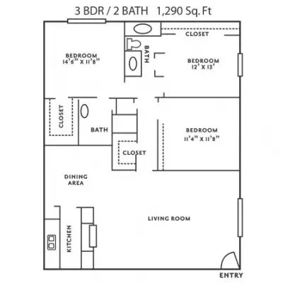 Creekwood Apartments Floorplan 8