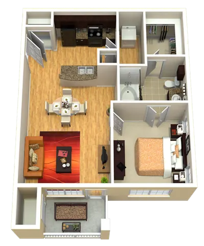 Discovery at Kingwood Houston Apartment Floor Plan 1