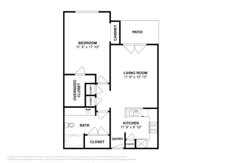 Falls at Eagle Creek Houston Apartment Floor Plan 1