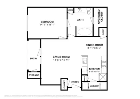 Falls at Eagle Creek Houston Apartment Floor Plan 2