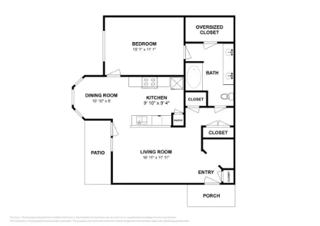 Falls at Eagle Creek Houston Apartment Floor Plan 3