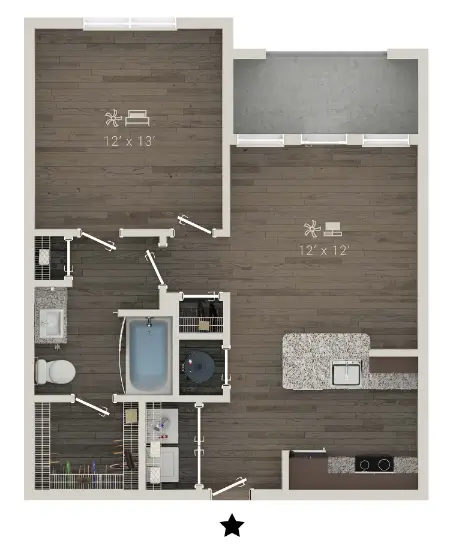 Forayna Vintage Park Houston Apartment Floor Plan 1