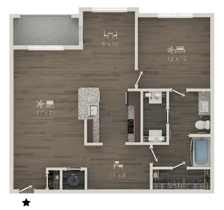 Forayna Vintage Park Houston Apartment Floor Plan 5