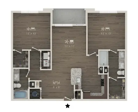 Forayna Vintage Park Houston Apartment Floor Plan 6