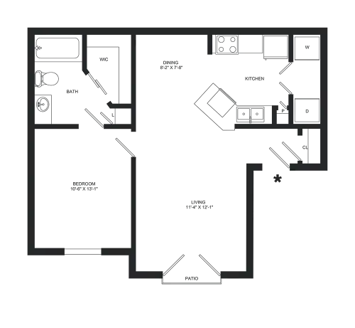 Hawthorne Ridge Apartments Houston Apartment Floor Plan 1