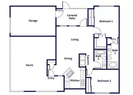 Hollow Creek Apartments Floorplan 1