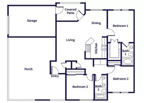 Hollow Creek Apartments Floorplan 4