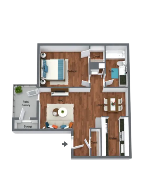 Hunt Garden Apartments FloorPlan 1