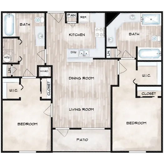 Knightsbridge Senior Apartments Houston Apartment Floor plan 3