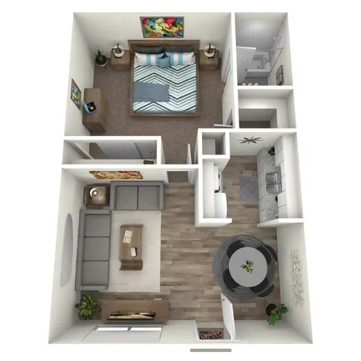 La Casita Apartments Houston Floor Plan 1