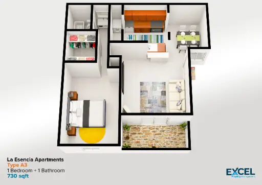 La Esencia Apartments Houston Floor Plan 4