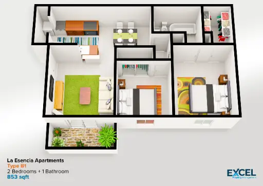 La Esencia Apartments Houston Floor Plan 5