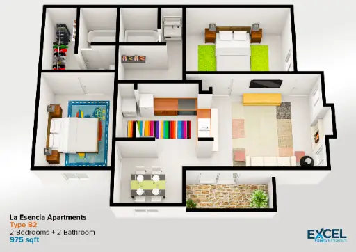 La Esencia Apartments Houston Floor Plan 6