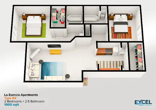 La Esencia Apartments Houston Floor Plan 7