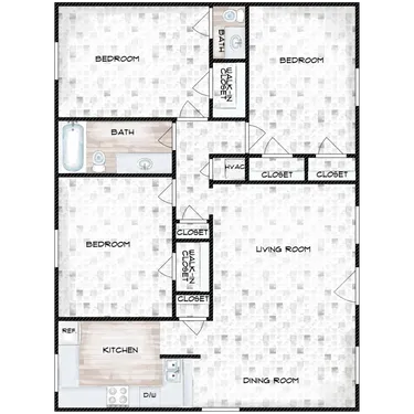 Las Plazas Apartments FloorPlan 5