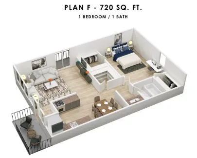 Leaf Hollow Apartments & Townhomes Houston Floor plan 1