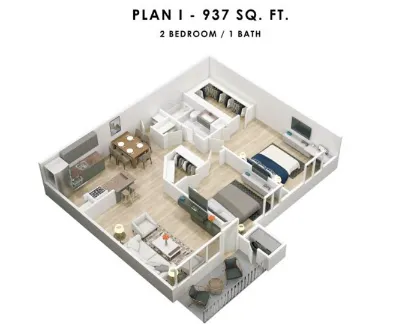 Leaf Hollow Apartments & Townhomes Houston Floor plan 2