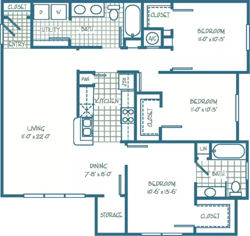 Little York Villas Floorplan 2