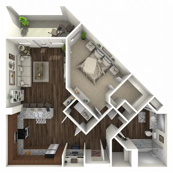 Lodge at Westlake Houston Apartment Floor Plan 1