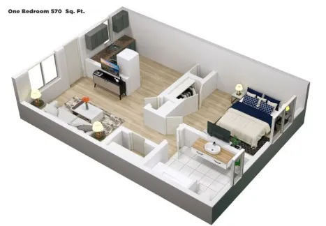 Long Point Plaza Houston Apartment Floor Plan 1