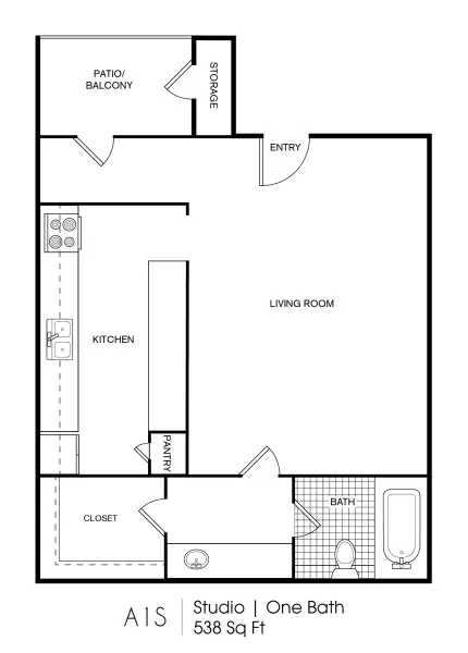 Los Prados Apartment Homes Houston Floor Plan 1