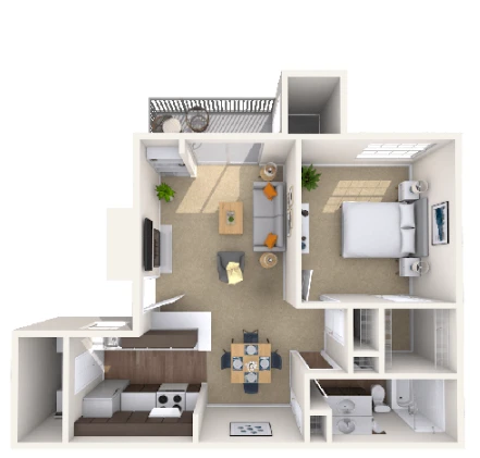 MAA Cypresswood Houston Apartment Floor Plan 1