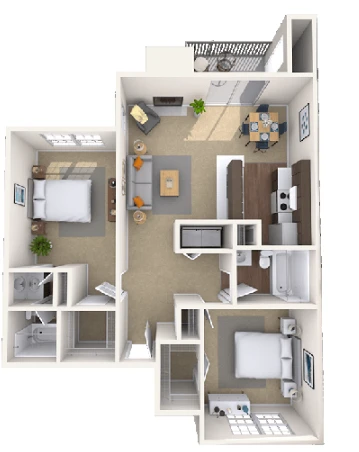 MAA Cypresswood Houston Apartment Floor Plan 6