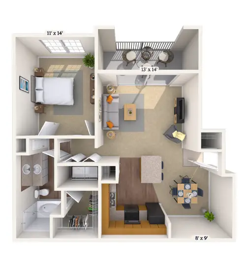 MAA Fall Creek Houston Apartment Floor Plan 2