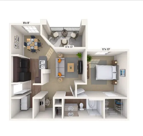 MAA Fall Creek Houston Apartment Floor Plan 4