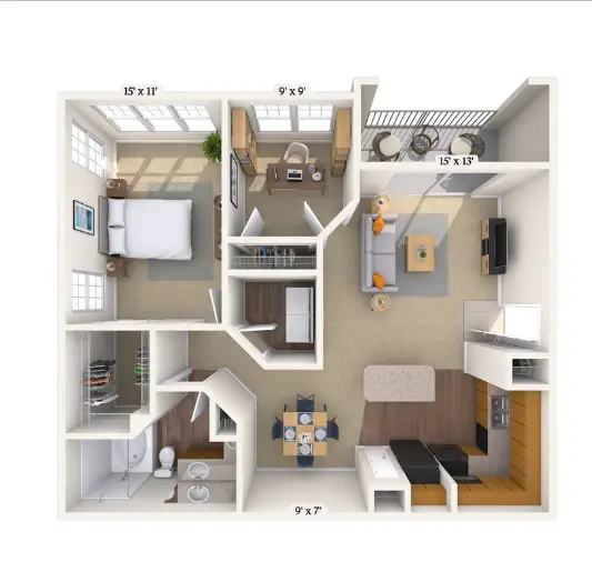 MAA Fall Creek Houston Apartment Floor Plan 5