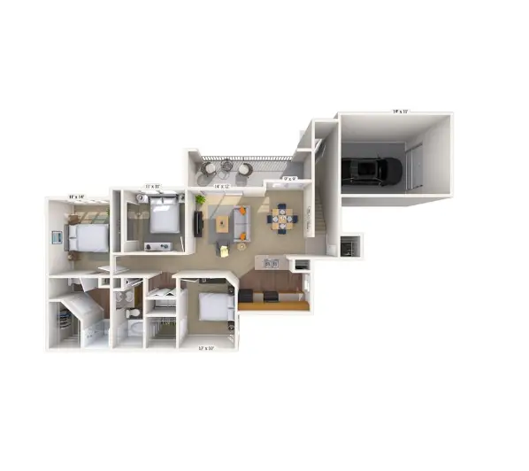 MAA Fall Creek Houston Apartment Floor Plan 9