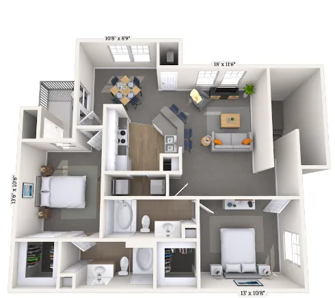 MAA Greenwood Forest Houston Apartment Floor Plan 4