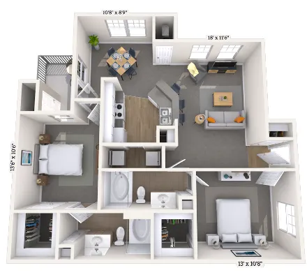 MAA Greenwood Forest Houston Apartment Floor Plan 6