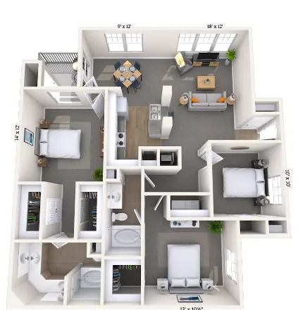 MAA Greenwood Forest Houston Apartment Floor Plan 7