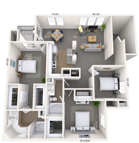 MAA Greenwood Forest Houston Apartment Floor Plan 8