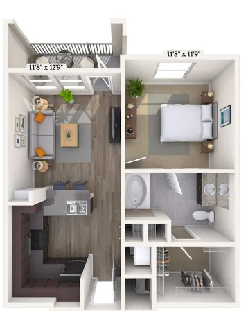 MAA Vintage Park Houston Apartments Floor Plan 1