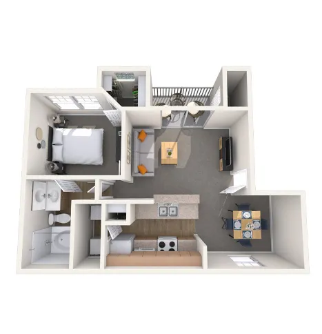 MAA Woodwind Houston Apartment Floor Plan 1