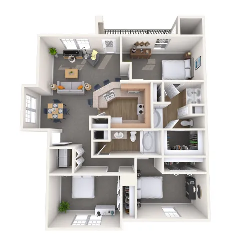 MAA Woodwind Houston Apartment Floor Plan 6