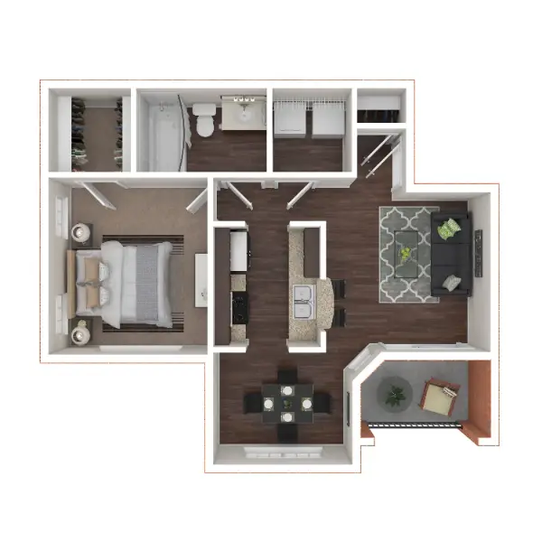 Marquis at Kingwood Houston Apartment Floor Plan 1