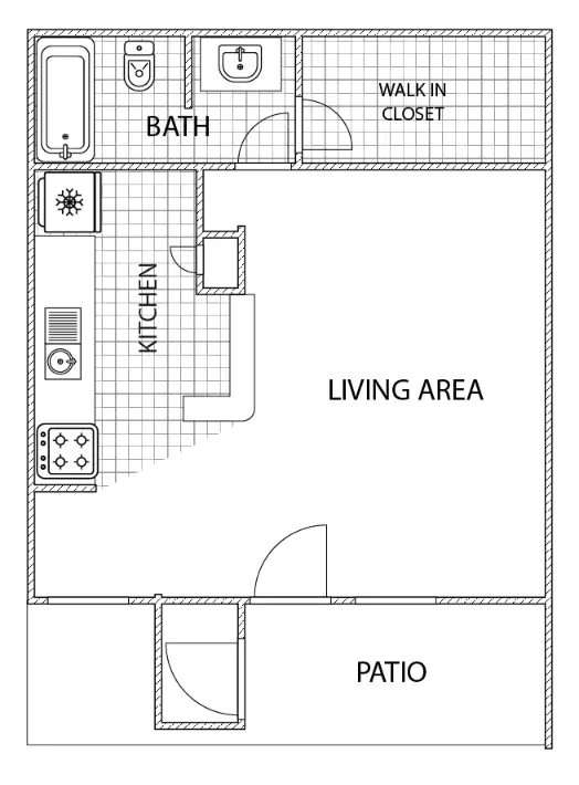 Meadows on Blue Bell Houston Apartment Floor Plan 1