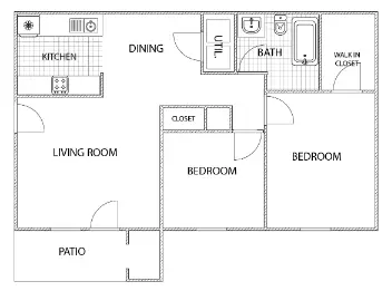 Meadows on Blue Bell Houston Apartment Floor Plan 3