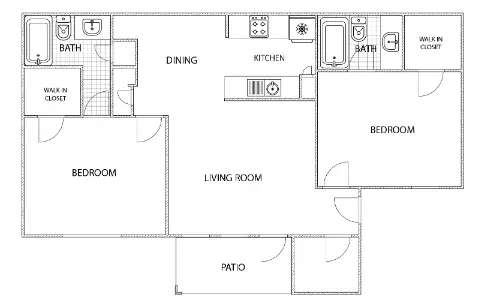 Meadows on Blue Bell Houston Apartment Floor Plan 4